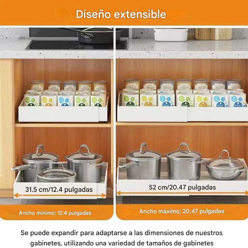 Organizador de gabinete extraible y ajustable x 2 unidades